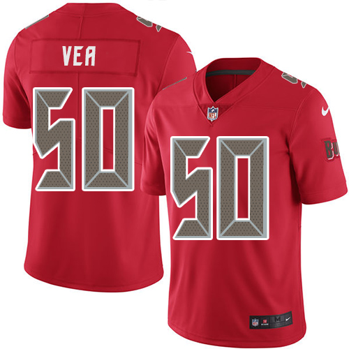 Nike Buccaneers #50 Vita Vea Red Men's Stitched NFL Limited Rush Jersey - Click Image to Close